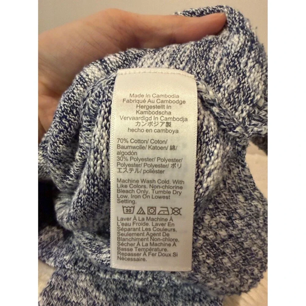 J.Crew Factory Marled Gray Blue Crewneck Sweater Knit Lightweight Pullover XXS